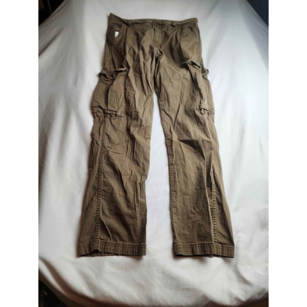 Wrangler Mens Ripstop Cargo Pants Olive Brown 32x32
